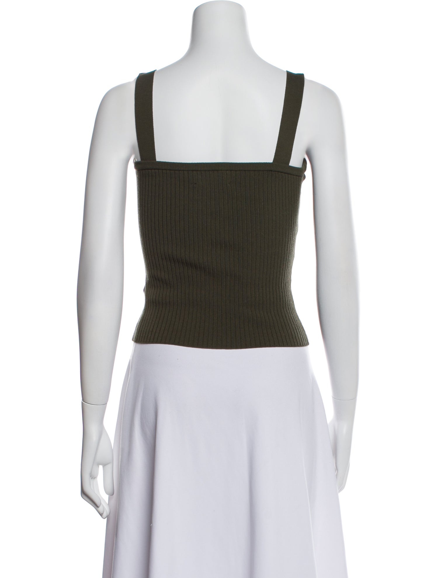 Tanya Taylor Square Neckline Sleeveless Crop Top